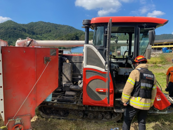 콤바인화재현장